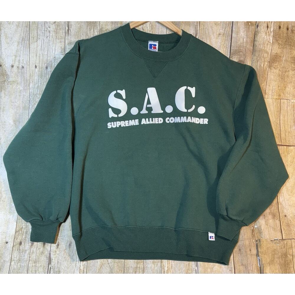 Vintage Russell Athletic Sweatshirt Mens Large Green USA Crewneck V Stitch 90s